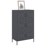 vidaXL Buffet haut anthracite 68x39x113 cm acier