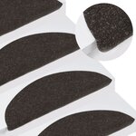 vidaXL Tapis d'escalier auto-adhésifs 10 Pièces noir 56x17x3 cm