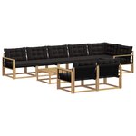 vidaXL Ensemble de canapés d'extérieur 9 pc Blanc et noir
