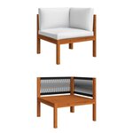 vidaXL Salon de jardin 11 Pièces avec coussins Crème Bois d'acacia solide