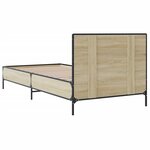 vidaXL Cadre de lit chêne sonoma 90x190 cm bois d'ingénierie et métal