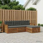 vidaXL Ensemble de canapés d'extérieur 4 pc Naturel et Anthracite
