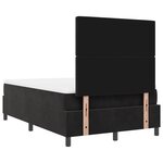 vidaXL Lit à ressorts avec matelas et LEDs noirs 120x190 cm en velours