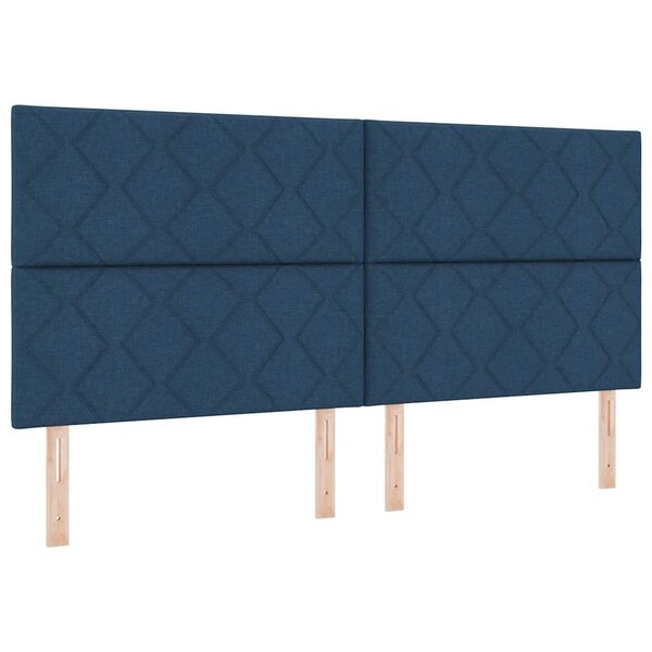 vidaXL Lit à ressorts avec matelas avec LED Bleu 200 x 200 cm tissu