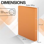 ACROPAQ 10 x Classeur A4-2 Anneaux 25mm- Jusqu'à 200 feuilles  Dos de 3 5 cm- Souple et Durable- Résisitants à l'eau