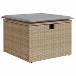 vidaXL Ensemble de canapé de jardin avec coussin 4 Pièces Beige polyrotin