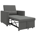 vidaXL Fauteuil convertible 3-en-1 gris foncé en tissu