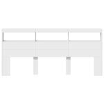 vidaXL Armoire tête de lit avec LED blanc 220x17x102 cm