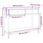 vidaXL Table console noir 100x34 5x75 cm bois d'ingénierie