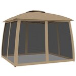 vidaXL Tonnelle avec double toit et parois en filet taupe acier