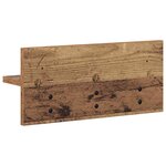 vidaXL Porte-manteau mural avec étagère Bois ancien 40 x 10.5 x 18 cm