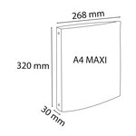 Lot de 15 Classeurs 4 anneaux 20 mm polypro 10/10e Dos 30 mm A4 maxi 4 Coul assorties EXACOMPTA