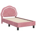 vidaXL Cadre de lit pour tout-petit avec tête de lit Rose 70 x 140 cm