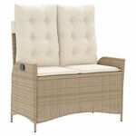 vidaXL Ensemble à manger de jardin coussins 4 Pièces beige résine tressée