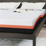 vidaXL Matelas Blanc  Gris 140 x 200 cm Mousse