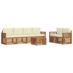 vidaXL Ensemble de canapés d'extérieur 7 pc Naturel et Crème