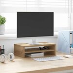 vidaXL Support de moniteur chêne artisanal 42x24x13 cm bois ingénierie