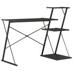 Bureau table poste de travail meuble d'ordinateur informatique étude avec étagère 116 x 50 x 93 cm noir 02_0023478