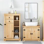 vidaXL Ensemble de meubles salle de bain 2 Pièces Corona bois pin massif