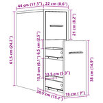 vidaXL Armoire de salle de bain étroite avec roulettes sonoma gris