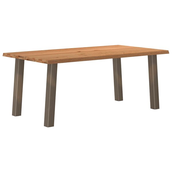 vidaXL Table à manger marron clair bois de chêne massif rectangulaire