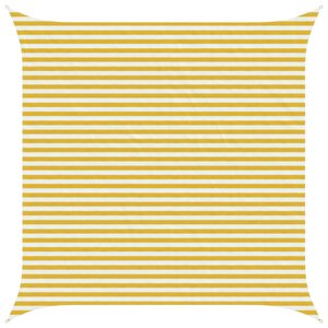 vidaXL Voile d'ombre Jaune et blanc 4 5 x 4 5 m HDPE