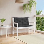 vidaXL Coussin de banc de jardin noir 100x(50+50)x7 cm tissu oxford