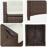 vidaXL Chaise de jardin 2 Pièces Marron et Crème 56 x 60 x 112 cm