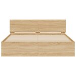 vidaXL Cadre de lit avec tête de lit et LED chêne sonoma 160x200 cm