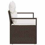 vidaXL Canapé de jardin 2 places avec rangement et coussins en poly rotin marron