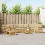vidaXL Ensemble de canapés d'extérieur 8 pc Blanc et Beige Polyester