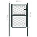 vidaXL Portillon Acier 100 x 125 cm Vert