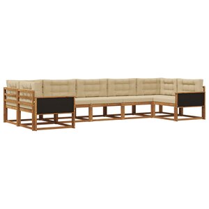 vidaXL Ensemble de canapés d'extérieur 7 Pièces Naturel et Beige