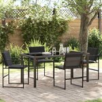 vidaXL Ensemble de salle à manger pour jardin 5 Pièces Noir