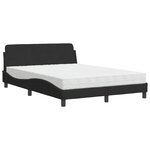 vidaXL Lit avec matelas Dover noir 140x200 cm velours