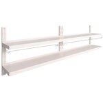 vidaXL Étagères murales flottantes à 2 niveaux 2 Pièces Inox 300x30 cm