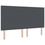 vidaXL Tête de lit LED Gris foncé 180 cm Tissu en velours côtelé