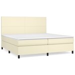 vidaXL Sommier à lattes de lit avec matelas Crème 200x200cm Similicuir