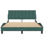 vidaXL Cadre de lit avec LED sans matelas Hanko vert foncé 140x190 cm velours