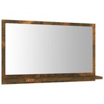 vidaXL Miroir de bain Chêne fumé 60x10 5x37 cm Bois d'ingénierie