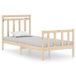 vidaXL Cadre de lit sans matelas 90x190 cm bois massif