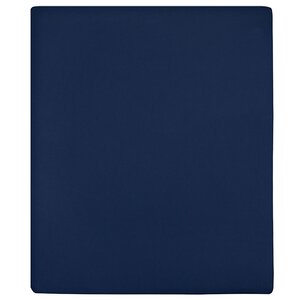 vidaXL Draps-housses Jersey 2 Pièces Bleu marine 100x200 cm Coton