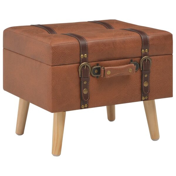 vidaXL Tabouret de rangement 40 cm marron pâle similicuir