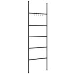 vidaXL Porte-serviettes échelle à 5 niveaux Noir 58 x 175 cm Fer