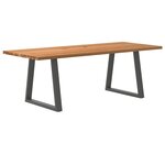 vidaXL Table à manger marron clair bois de chêne massif rectangulaire