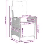 vidaXL Ensemble de salle à manger pour jardin 7 Pièces Gris et Noir Rotin