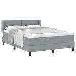 vidaXL Lit à ressorts avec tête de lit Gris clair 190 x 140 cm tissu