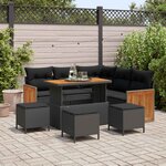 vidaXL Ensemble de canapé de jardin avec coussin 9 Pièces Noir