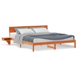 vidaXL Cadre de lit avec tête de lit Marron cire Bois massif en pin