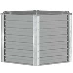 vidaXL Lit surélevé de jardin Acier galvanisé 129x129x77 cm Gris